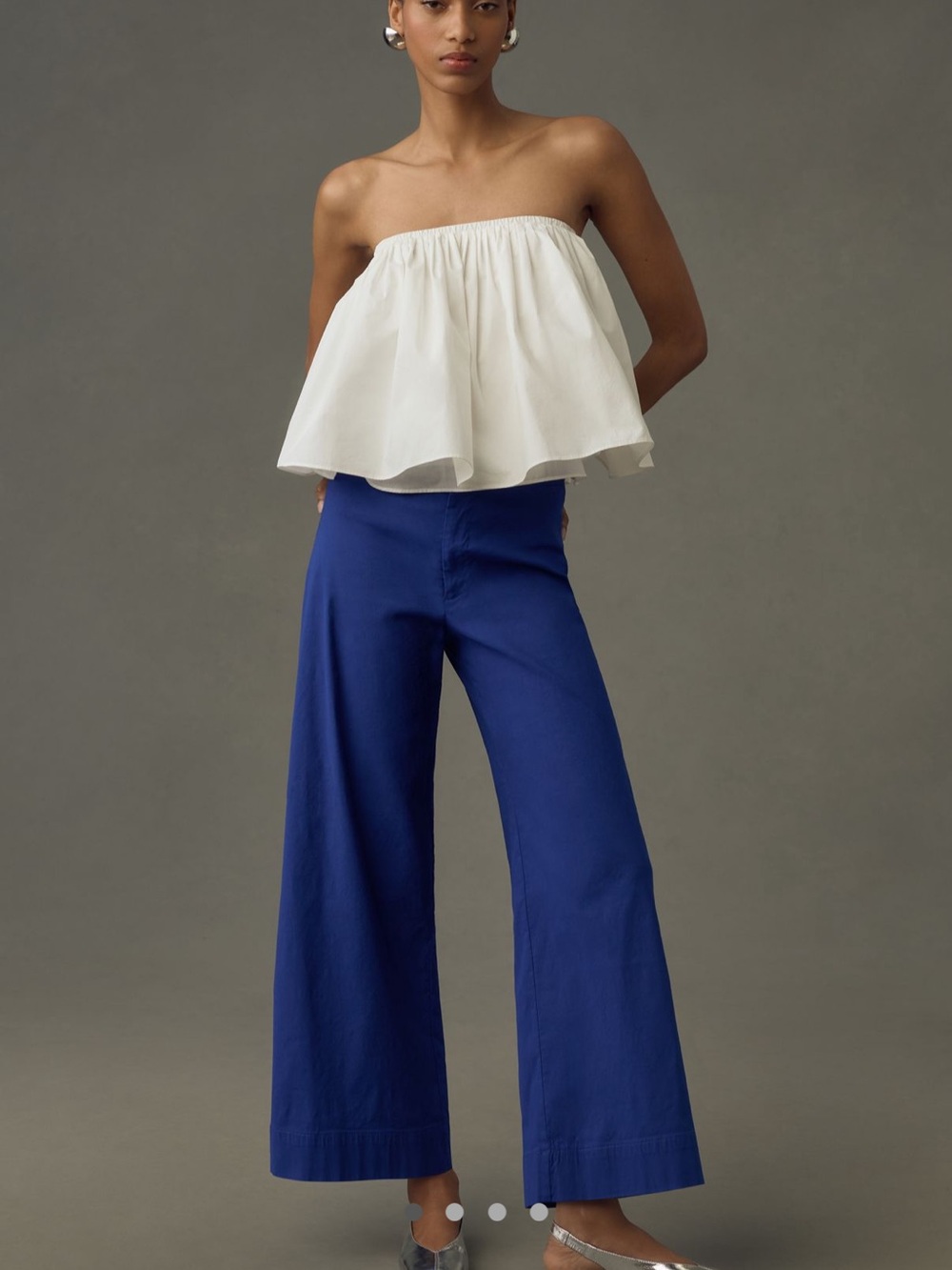Maeve Cropped Ankle Pants in Bright Blue - Picture 2 of 4